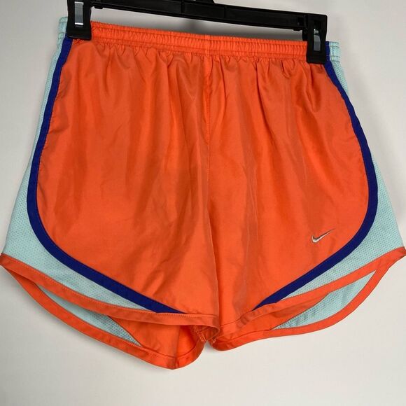 Nike Dri-Fit Tempo Womens Orange Running Shorts Athletic Liner Active Gym Size S - Picture 1 of 8